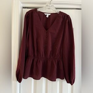 Women's Nine West Plum Peplum Blouse
